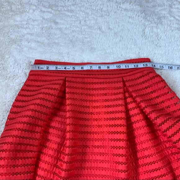 Express striped mesh overlay fit and flare skirt, size 2 - Picture 3 of 7